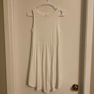 White Sleeveless T-Shirt Dress